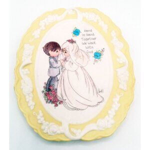 Vintage Precious Moments Ceramic Wall Plaque Hand In Hand Together We Walk God